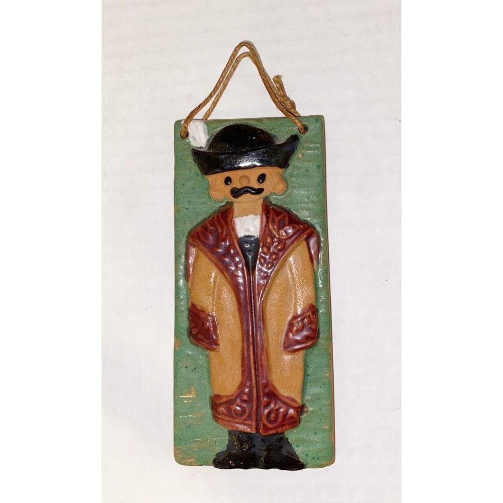 Vintage Ceramic Man Plaque
